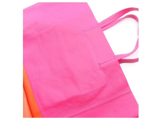 Cabas Céline Borsa Tote Orizzontale Celine Rosa Arancione - vista 7