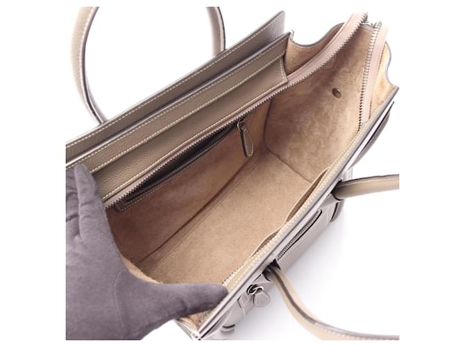 Céline Borsa Celine Luggage Micro Shopper Beige - vista 3