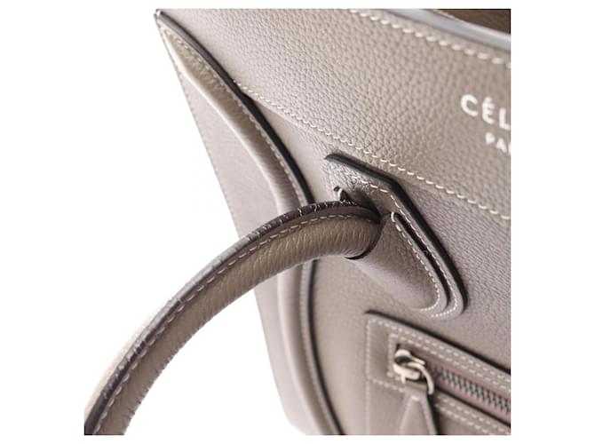 Céline Borsa Celine Luggage Micro Shopper Beige - vista 8
