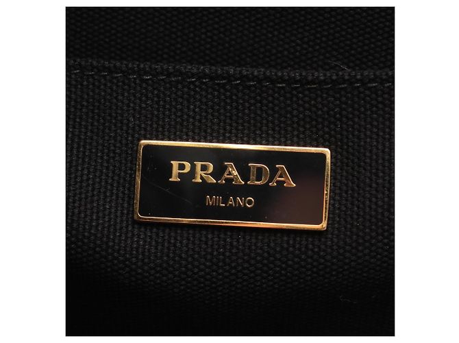 Borsa Tote/Borsa a mano 2-Way Prada CANAPA RIGHE Nero Rosa - vista 4
