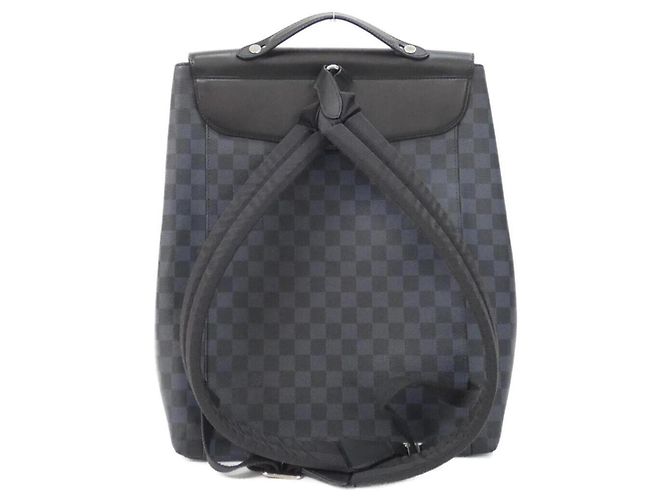Zaino Louis Vuitton Damier Cobalt Newport Nero Blu - vista 2