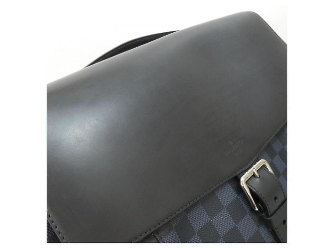 Zaino Louis Vuitton Damier Cobalt Newport Nero Blu - vista 4