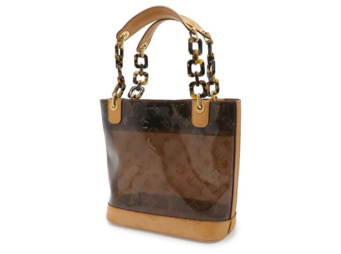 Borsa Tote Louis Vuitton Monogram Vinyl Cabas Ambre PM Marrone - vista 3