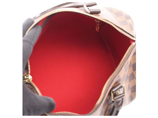 Borsa Louis Vuitton Speedy 30 Marrone Damier ebene - vista 3