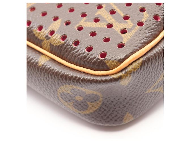Borsa Louis Vuitton Pochette Accessoires Marrone Rosa Fuschia - vista 6