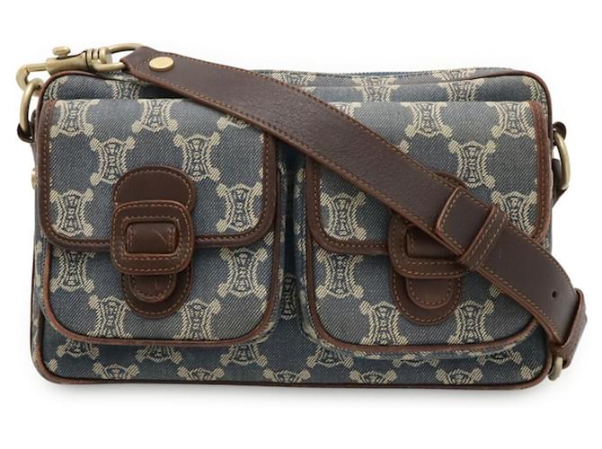 Céline Borsa a Spalla Celine Paris Macadam Marrone Blu - vista 2