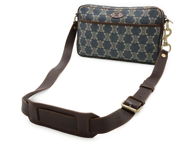 Céline Borsa a Spalla Celine Paris Macadam Marrone Blu - vista 3