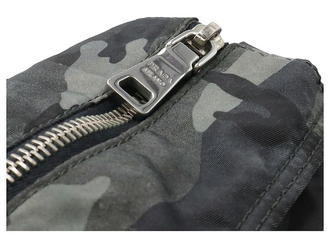 Borsa Tote a Spalla Grande Prada Camouflage Nero Multicolore Verde - vista 5