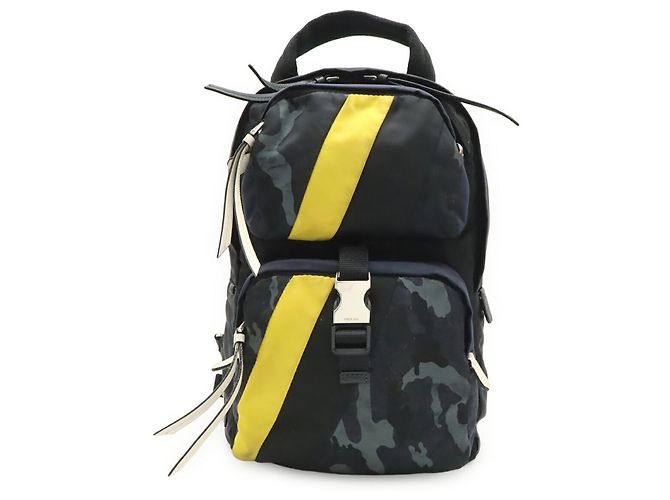 Borsa a tracolla Prada con motivo camouflage Nero Multicolore Giallo - vista 2