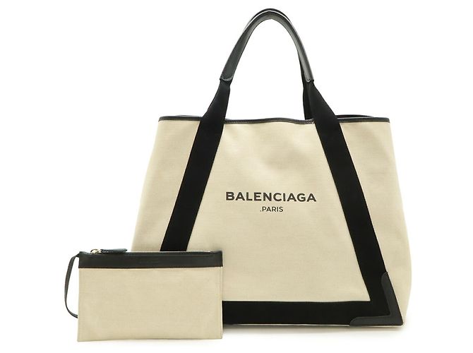Borsa Balenciaga Navy Cabas M Tote Bag Nero Blu navy - vista 2