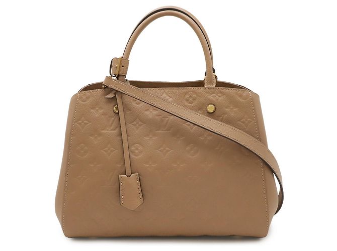Borsa Louis Vuitton Monogram Empreinte Montaigne MM Taupe - vista 2