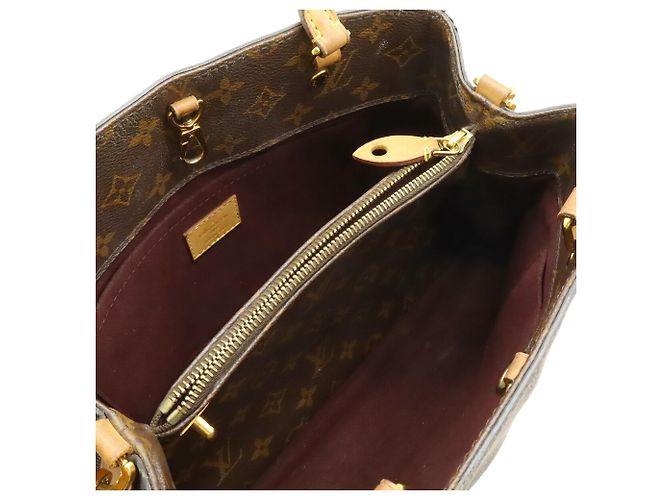 Borsa Louis Vuitton Monogram Montaigne MM Borsa a Spalla Marrone Bianco Monogramma - vista 6