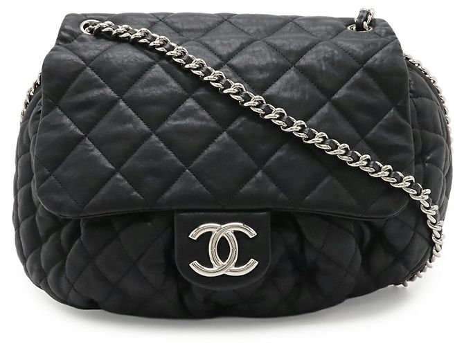CHANEL Borsa a Spalla Matelassé Chain Around Coco Mark Nero - vista 2