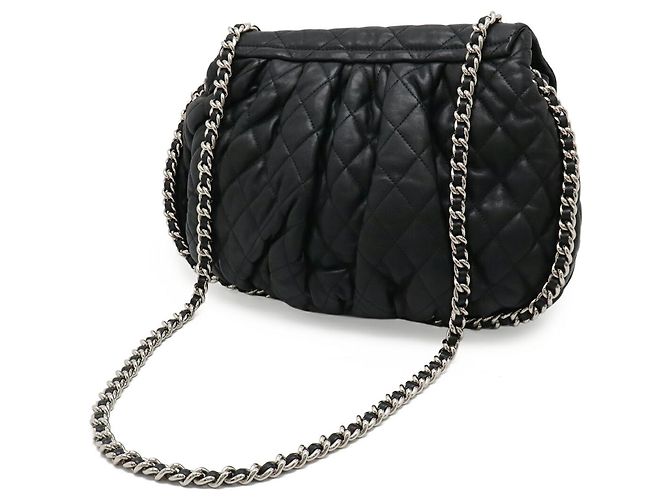 CHANEL Borsa a Spalla Matelassé Chain Around Coco Mark Nero - vista 3