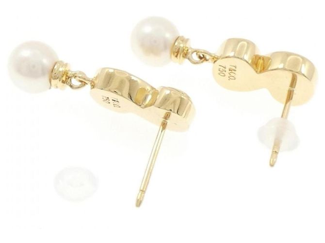 Boucles d'oreilles Tiffany & Co. en or jaune 18K et perles Akoya - vue 3
