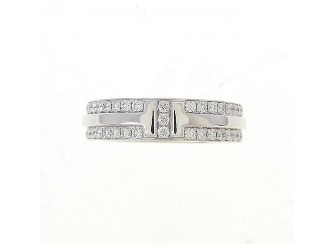 Tiffany & Co Tiffany T schmaler Ring aus Weißgold mit Diamant - Ansicht 2