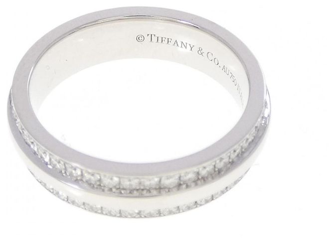 Tiffany & Co Tiffany T schmaler Ring aus Weißgold mit Diamant - Ansicht 3
