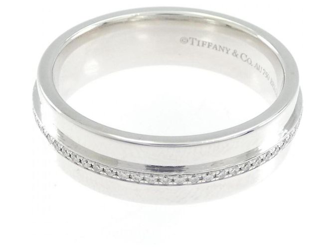 Tiffany & Co Anello per dito Tiffany T in oro bianco 18K e diamante - vista 3