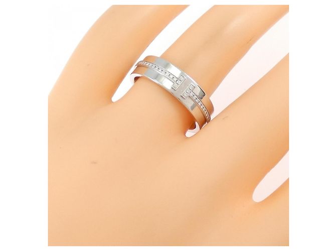 Tiffany & Co Anello per dito Tiffany T in oro bianco 18K e diamante - vista 5