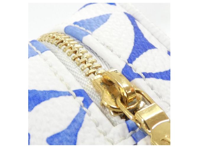 Louis Vuitton Monogram Flower Tile Handbag Pouch Blue - view 5