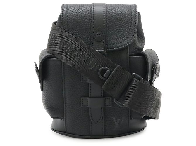 Borsa a tracolla Louis Vuitton Taurillon Christopher XS Nero - vista 2