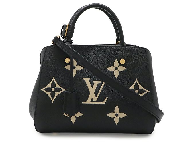 Louis Vuitton Monogram Empreinte Montaigne BB Handtasche Schwarz Beige - Ansicht 2