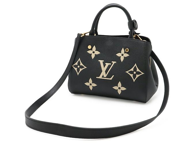 Louis Vuitton Monogram Empreinte Montaigne BB Handtasche Schwarz Beige - Ansicht 3