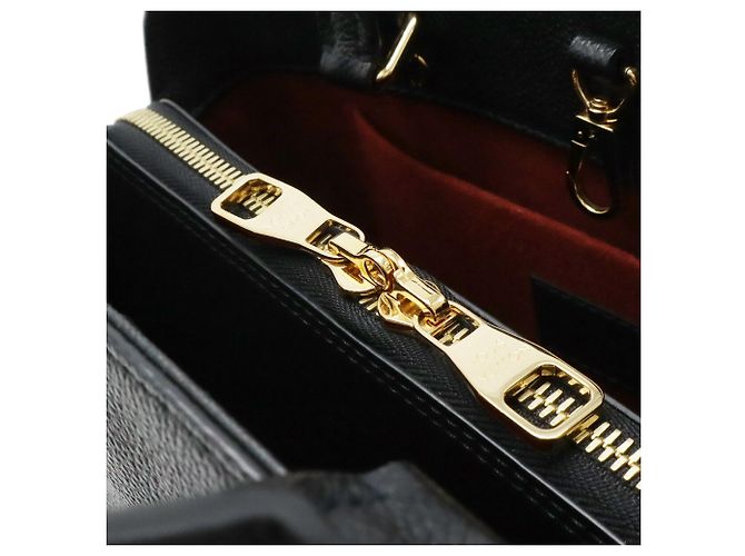 Louis Vuitton Monogram Empreinte Montaigne BB Handtasche Schwarz Beige - Ansicht 5
