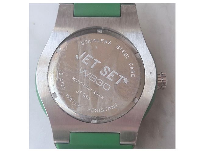 Autre Marque Jet Set WB30 Herrenuhr Weiß Grün Silber Hardware - Ansicht 5