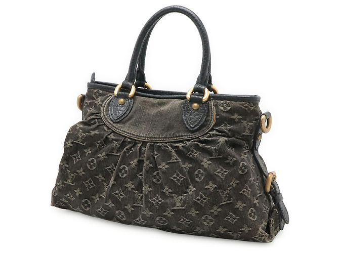 Borsa Tote Louis Vuitton Monogram Denim Neo Cabby MM Nero - vista 3