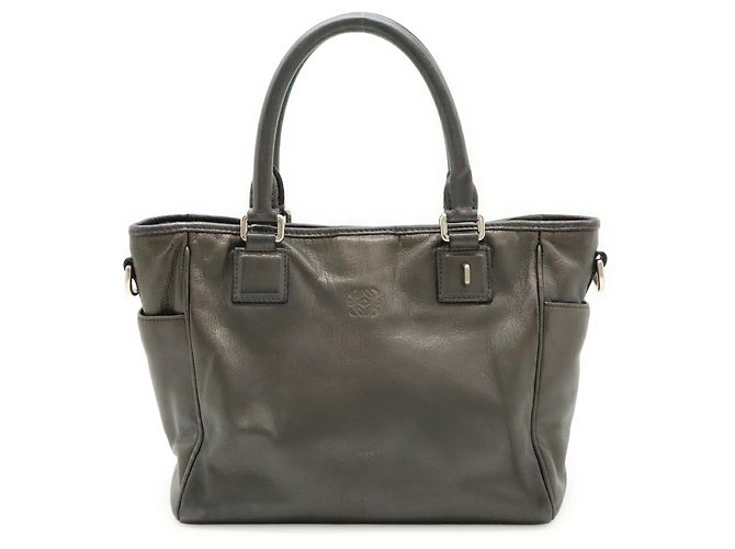 Borsa Tote Loewe Anagram Marrone - vista 2