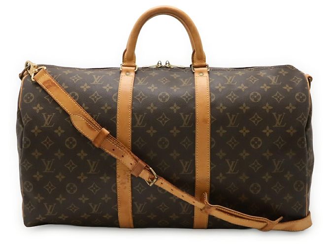 Louis Vuitton Monogram Keepall Bandoulière 50 Borsa Boston Marrone - vista 2