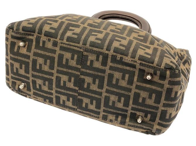 Borsa a mano Fendi in tela marrone - vista 2