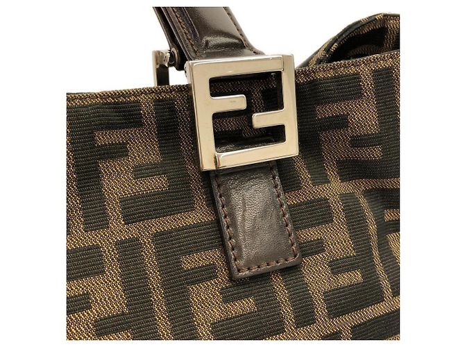 Borsa a mano Fendi in tela marrone - vista 3