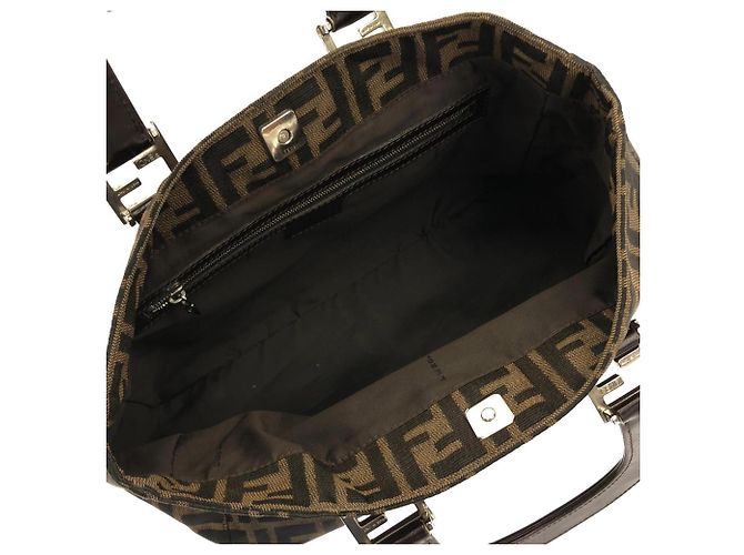 Borsa a mano Fendi in tela marrone - vista 6