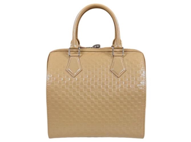 Borsa Louis Vuitton Speedy Cube MM Damier Facette Beige - vista 3