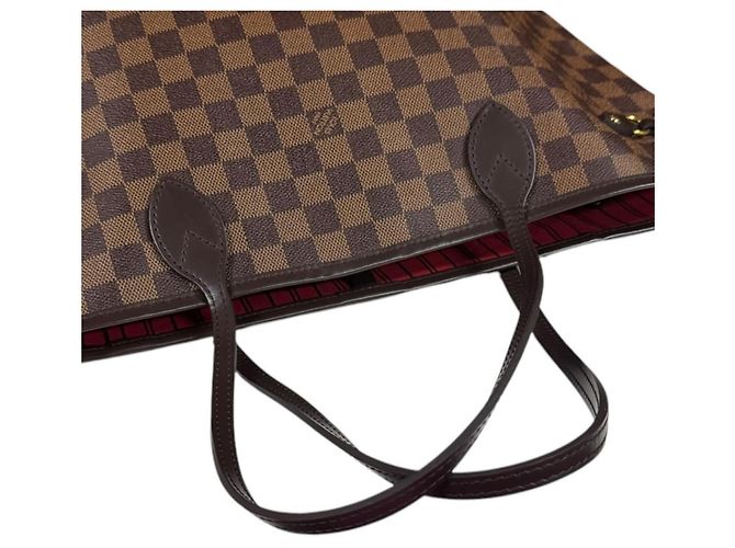 Borsa Tote Louis Vuitton Neverfull MM Damier Marrone Fuschia - vista 10