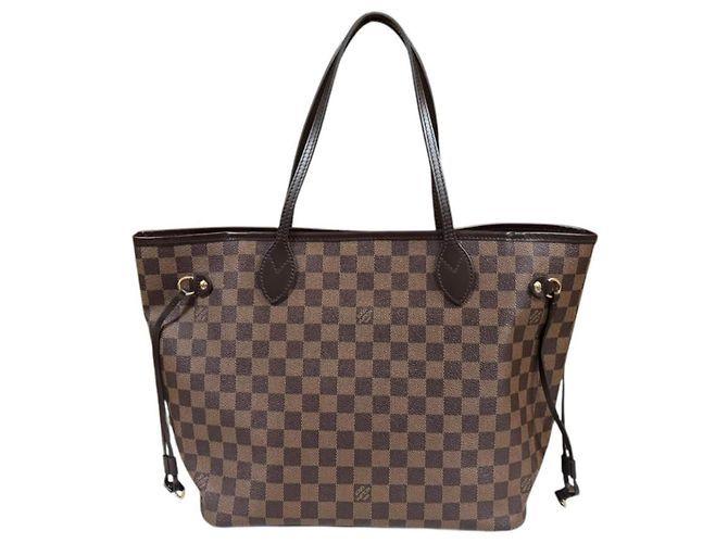 Borsa Tote Louis Vuitton Neverfull MM Damier Marrone Fuschia - vista 3