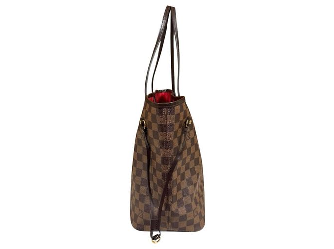 Borsa Tote Louis Vuitton Neverfull MM Damier Marrone Fuschia - vista 4
