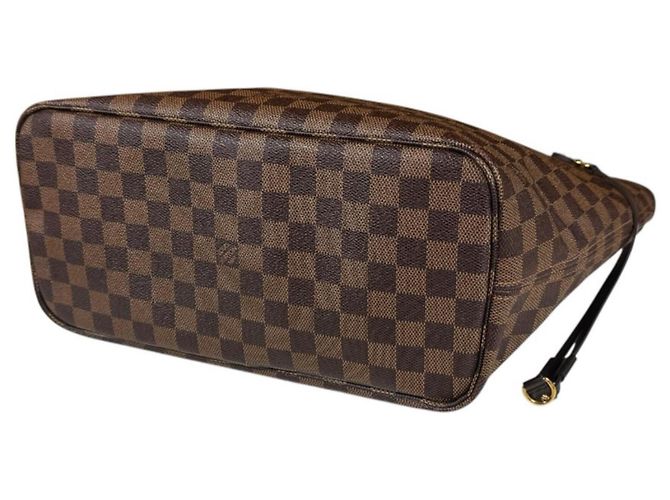 Borsa Tote Louis Vuitton Neverfull MM Damier Marrone Fuschia - vista 5