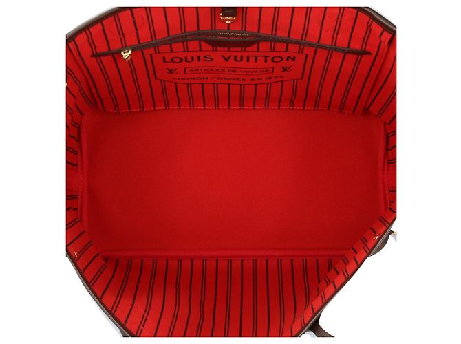 Borsa Tote Louis Vuitton Neverfull MM Damier Marrone Fuschia - vista 6
