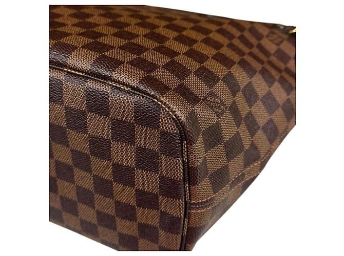 Borsa Tote Louis Vuitton Neverfull MM Damier Marrone Fuschia - vista 7