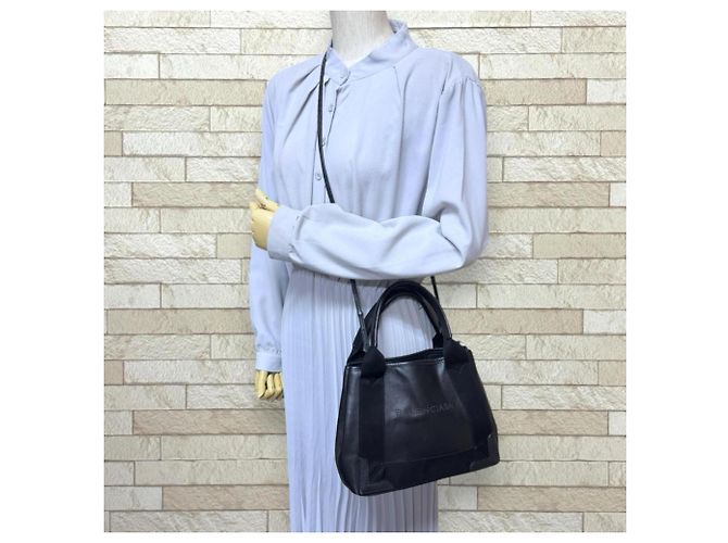 Borsa a tracolla Balenciaga Navy Cabas XS Nero - vista 2