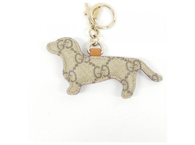 Charm per borsa Gucci beige e marrone scuro pelle tela - vista 3