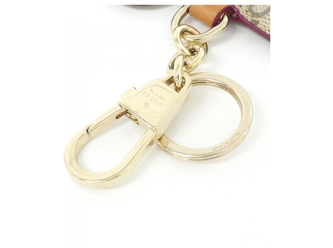 Charm per borsa Gucci beige e marrone scuro pelle tela - vista 4