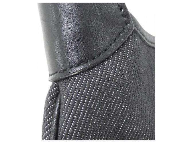 Borsa a tracolla Gucci 28628 in denim e pelle nera Nero - vista 4
