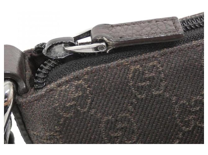 Gucci 190628 Dark Brown Denim Shoulder Bag - view 7