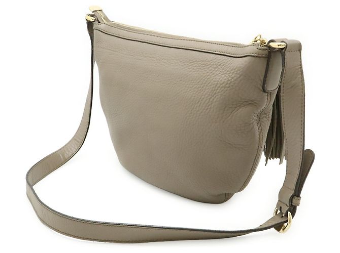 Borsa a tracolla GUCCI Soho Interlocking G con nappa Grigio - vista 3