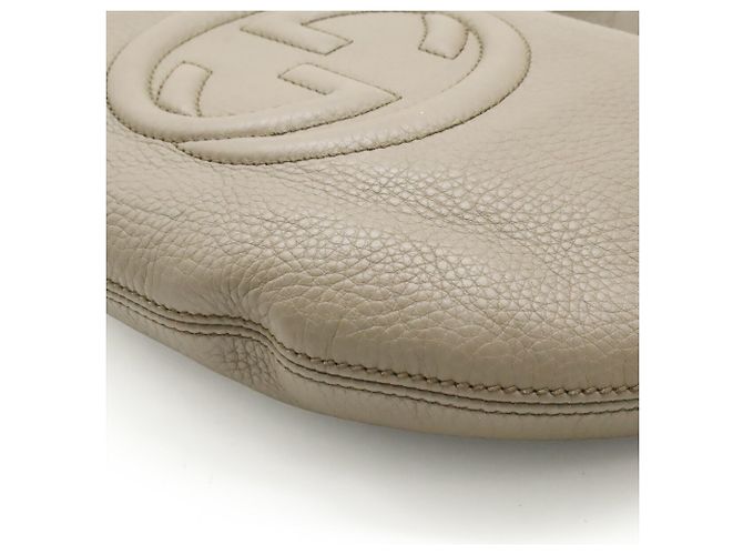 Borsa a tracolla GUCCI Soho Interlocking G con nappa Grigio - vista 4