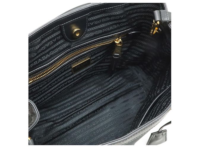 Borsa Tote e Borsa a Spalla in Jacquard Prada Nero - vista 7